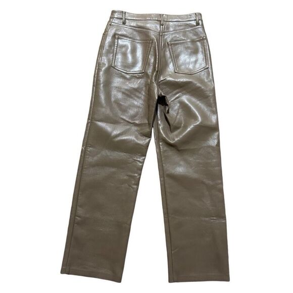 Wilfred brown faux leather straight leg pants size 2 - Picture 2 of 4
